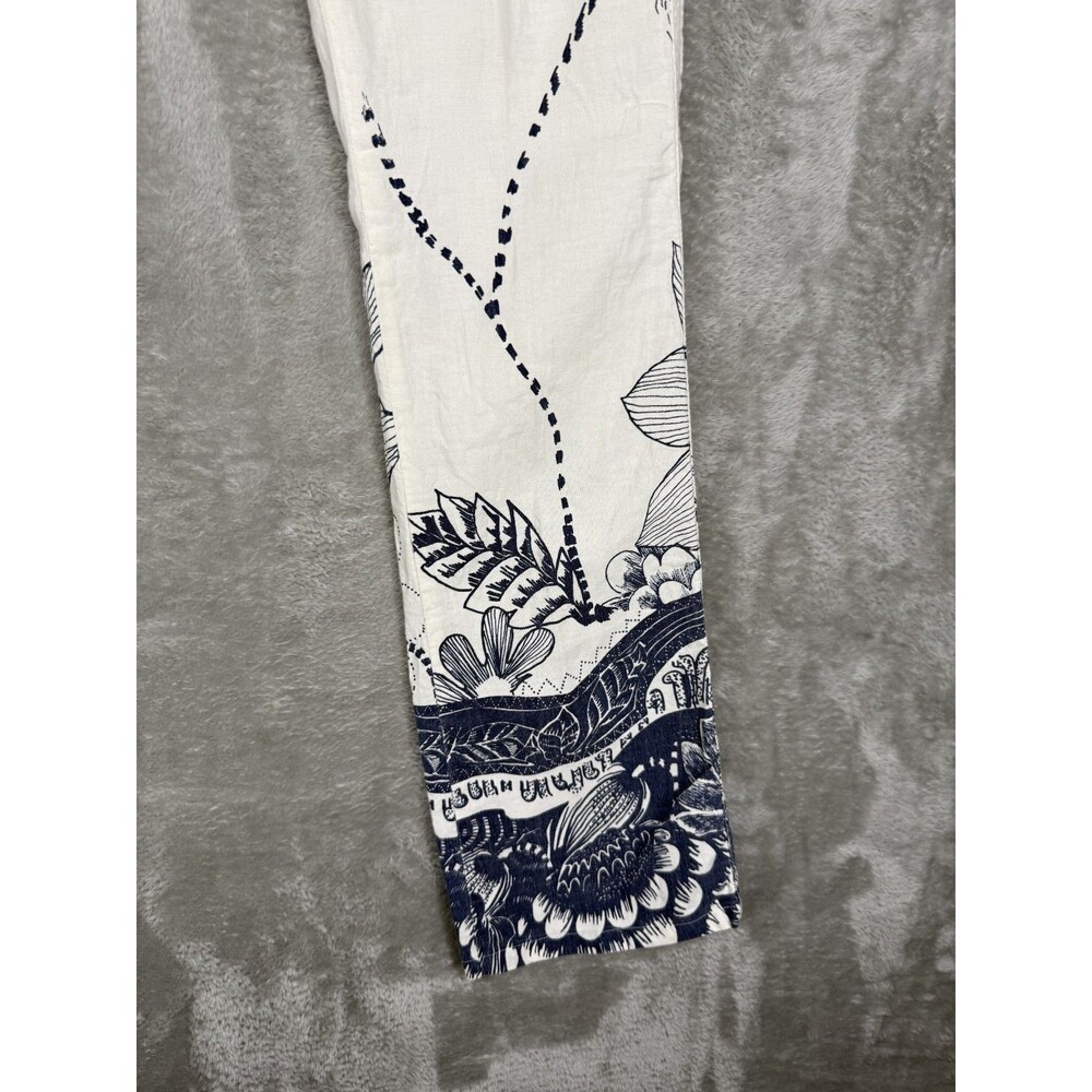 Vtg Diesel Pants Womens 27x31 Linen Blend Floral Art Italy Lightweight Zink Y2K - Picture 3 of 15